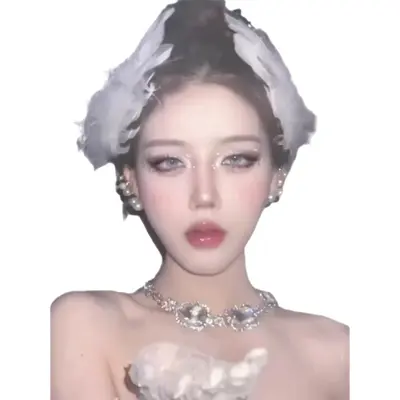 White Feather Hair Clip for Women, Ballet Performance Swan Accessory
