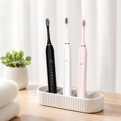 Şarjlı Sonik Elektrikli Diş Fırçası, Su Geçirmez, Yetişkin ve Çocuk - 5