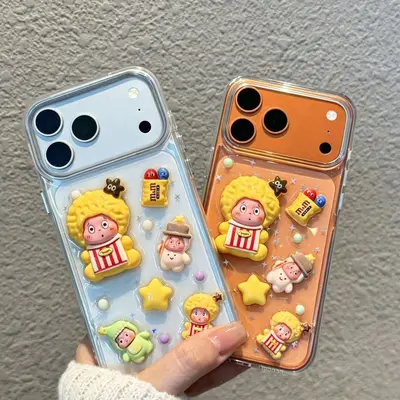 适用苹果18promax手机壳iphone17滴胶卡通星星人16pro新款X保护套