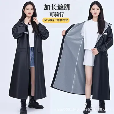 Full-body electric bike raincoat, heavy-duty rain protection - 11