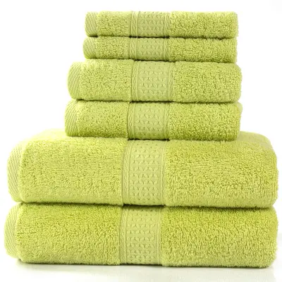 Saf pamuklu havlu, emici banyo havlusu, 6 parçalı set - 10