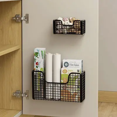Kitchen cabinet door storage shelf adhesive no drilling - 4