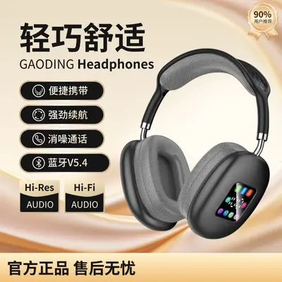 Retro-Kopfhörer mit kleinem Kopfbügel, Bluetooth, TF-Kartenschacht, digitale Anzeige, extrem lange Akkulaufzeit, Freisprechfunktion, Geräuschunterdrückung, kabelloses Over-Ear-Headset - 1