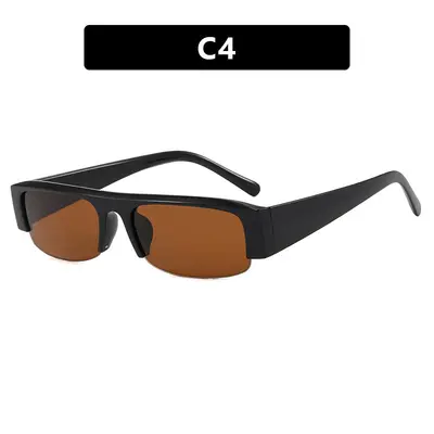 Semi-Rimless Minimalist Retro Sunglasses, Photo-Friendly Design - 9