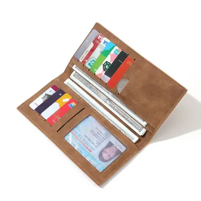 Men's Long Wallet, Retro Minimalist Slim Clutch with Multiple Card Slots - 4