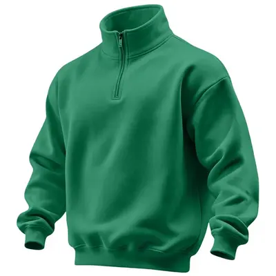 Men's Solid Color Half-Zip Stand-Collar Sweatshirt - 12