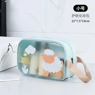 Large capacity makeup bag with dry wet separation - 7