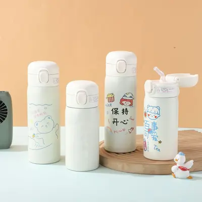 Cartoon Bouncing Thermos Cup Mini Small Capacity Children's Straw Cup - 2