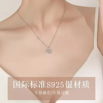 蓝桉与鸟S999足银项链女生2024新爆款轻奢小众七夕生日礼物送女友