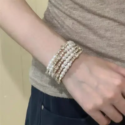 Vintage Multi-Layer Pearl Bracelet - 3