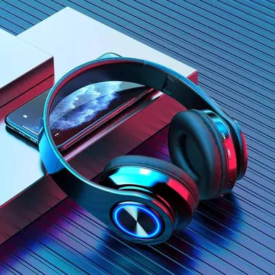 Bluetooth oyun kulaklığı, LED, ağır bas, TF kart yuvası