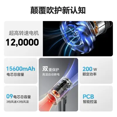 Cordless Hair Dryer, Quiet, Negative Ion, Mini Travel Size