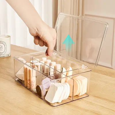 Transparente Acryl-Aufbewahrungsbox mit Fächern