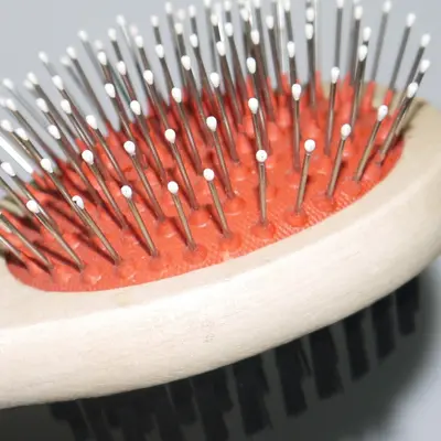 Double-Sided Pet Massage Comb with Wooden Handle