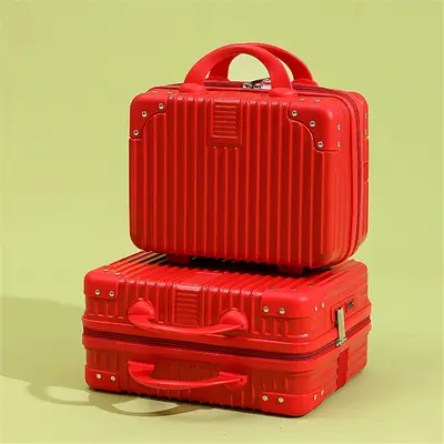 Neujahrsgeschenkbox Rot Handkofferchen 14 Zoll Kosmetikkoffer Mini-Reisekoffer Reiseandenken Kleiner Zahlenkombinations-Koffer - 5