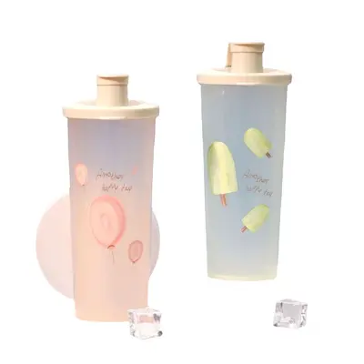 Klappdeckel Wasserflasche Fitness-Sportflasche Kunststoffbecher Student tragbare Wasserflasche Sommer Outdoor-Trinkbecher Kunststoffbecher - 6