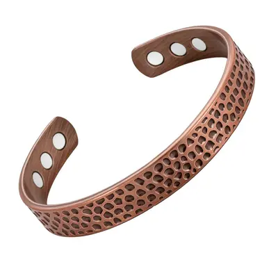 Grenzüberschreitend beliebtes Magnet-Armband-Ring-Set Magnetarmband Blüten Antik-Rotkupfer gebürstet Vintage-Stil Schmuck für Herren und Damen - 13