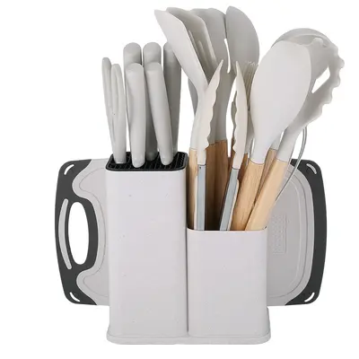 Grenzüberschreitende Silikon-Küchenutensilien 19-teiliges Küchenset Antihaft-Silikon-Spatel Export Doppel-Messer-Set - 11