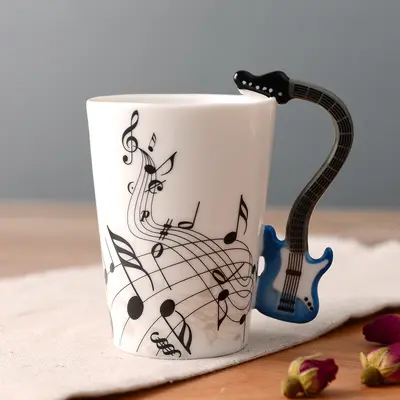 Müzikli ins seramik kupa, kahve fincanı ve çift bardağı hediyelik - 8