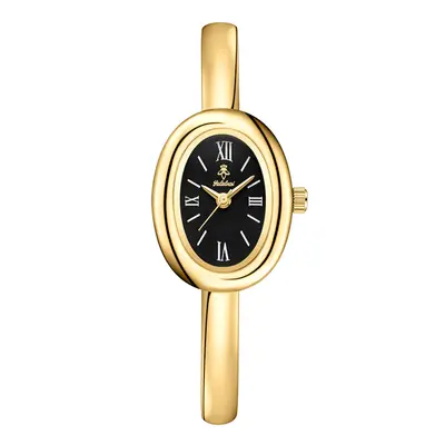 Yalalusi women's oval quartz wristwatch, gold - 9