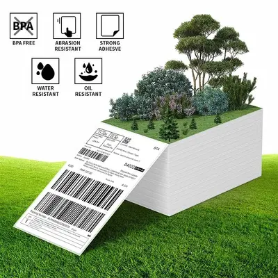 Boş kargo etiketi tek parçalı lojistik 76*130 termal baskı kağıdı üç geçirmez termal etiket kendiinden yapışkanlı çıkartma kağıdı