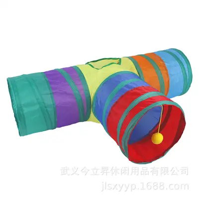 Regenbogen-Katzentunnel-Spielzeug, Dreiwege-Set - 11