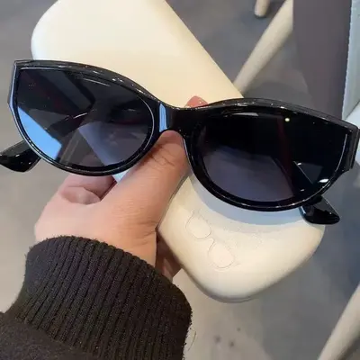 Jennie-style Sunglasses Women Vintage Oversized Cat Eye Small Frame Polarized UV Protection Retro Fashion Eyewear Face-slimming