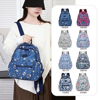 Women's Nylon Backpack, Small Travel Backpack for Middle-Aged Women - 5
