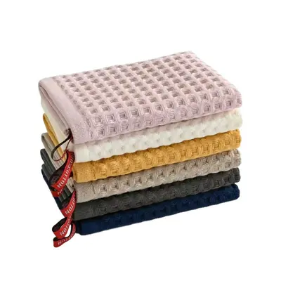 Cotton waffle towel set, honeycomb texture, soft - 5