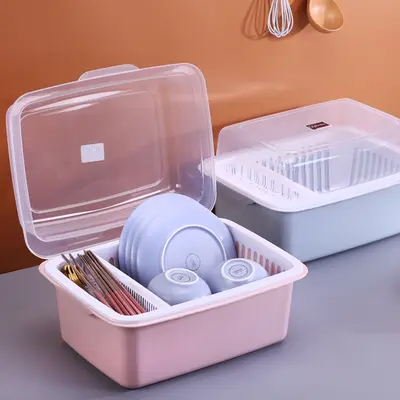 Plastik mutfak saklama rafı, kapakl, model 668 - 1