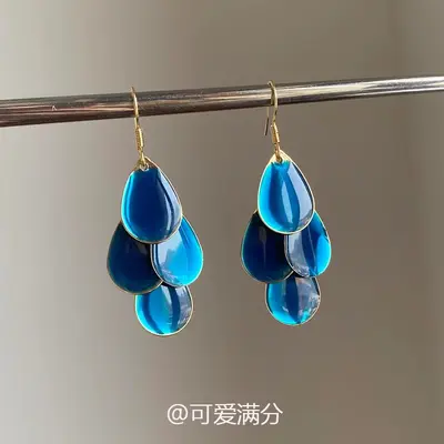 Silver Needle Round Shell Tassel Stud Earrings Summer Style - 7