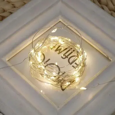 LED bakır tel dize ışıkları buket dekorasyon atmosferi renkli ışık şeritleri sokak tezgahları için küçük dize ışıkları parlayan ışık çizgileri toptan.