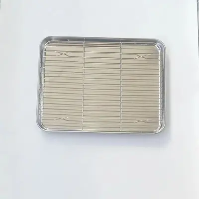 304 and 201 Stainless Steel Square Baking Tray with Mesh Pan