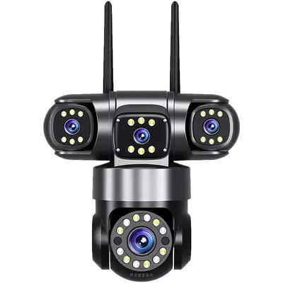 WiFi surveillance camera 4-view HD night vision PTZ