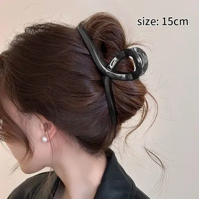 Black claw clip hair clips in large, medium and small sizes handmade DIY hair clips simple versatile back of head hair bun shark clip wholesale - 8