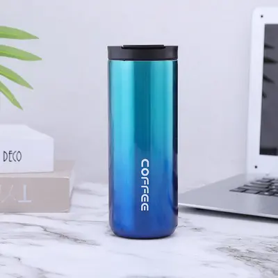 Gradient Color Stainless Steel Insulated Travel Mug for Office - 10