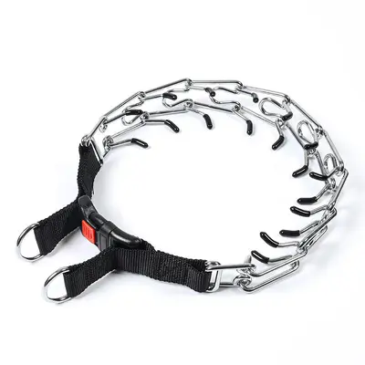Detachable Metal Dog Training Chain Collar with Iron Buckle