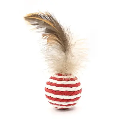 Feather Paper Rope Cat Ball, Durable Sisal Chew Toy