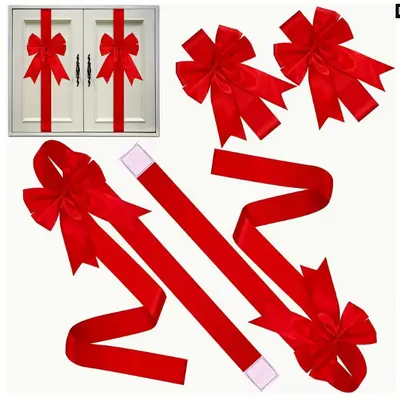 Christmas Ribbon and Bow Decoration Strips for Gift Boxes and Doors