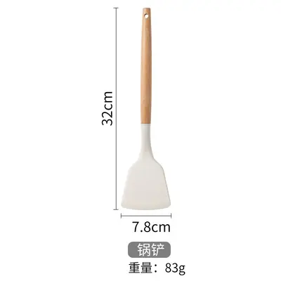 12-piece white silicone kitchen utensil set with wooden handles Amazon kitchen utensils spatula Scandinavian style kitchen tools