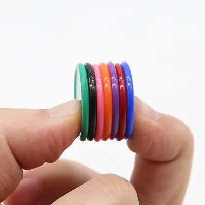 Plastic Chip Coins Without Face Value, Solid Color, Round Mahjong Tiles