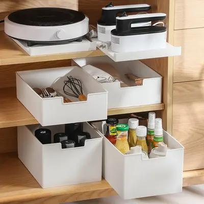 Çekilebilir plastik depolama çekmecesi, masaüstü ve dolap için - 3