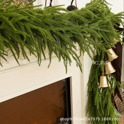 Artificial Rattan Christmas Wreath with Pine Needles Soft Touch