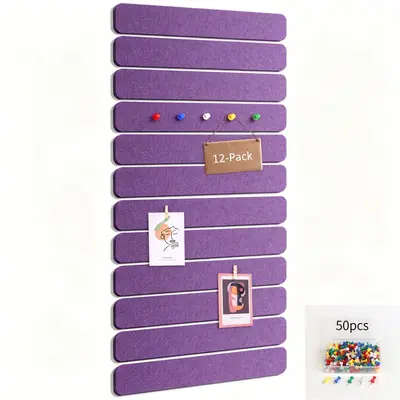 12-Piece Felt Board Set with Wall-Mounted Sticky Notes - 7
