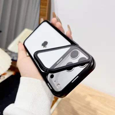 iPhone 18 Pro Max telefon kılıfı, elektrokaplama lensli görünmez braket, Apple 17 şeffaf darbeye dayanıklı 16PC kılıf için uygun. - 8