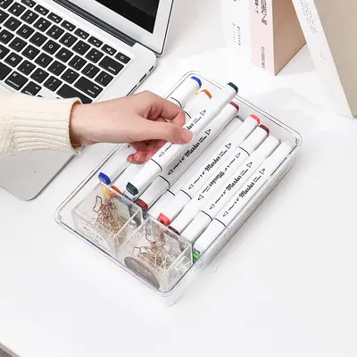 Transparent PS drawer organizer, freely combinable, stackable