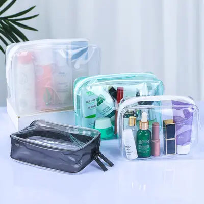 Transparente PVC-Kosmetiktasche, wasserdichte Waschtasche mit Logo