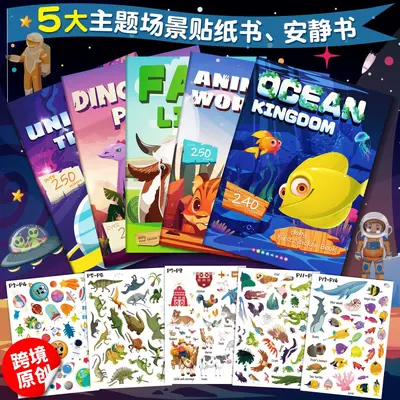 Sticker Book for Children, Quiet Book for Object Recognition and Concentration, English