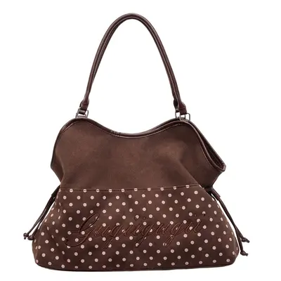 Women's Polka Dot Tote Bag, Large Capacity, Winter - 6