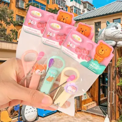 Cartoon Manicure Nail Scissors and Ear Pick Set - 7